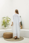 Premium Cotton White Plain Kaftan Dress