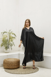 Premium Cotton Black Plain Kaftan Dress