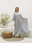 Premium Cotton Grey Plain Kaftan Dress