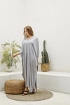 Premium Cotton Grey Plain Kaftan Dress