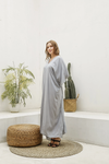 Premium Cotton Grey Plain Kaftan Dress