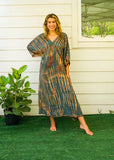 Premium Hand Dyed Pure Cotton Tie Dye Shibori Kaftan