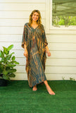 Premium Hand Dyed Pure Cotton Tie Dye Shibori Kaftan