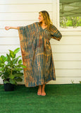 Premium Hand Dyed Pure Cotton Tie Dye Shibori Kaftan