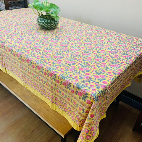 Premium Quality Hand Block Printed Pure Cotton Table Cover